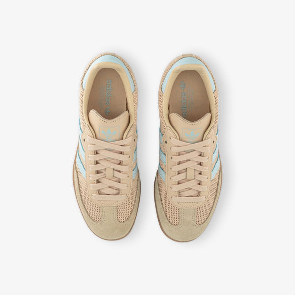 Кроссовки замшевые Adidas Samba OG, коричневый / синий — фото 2