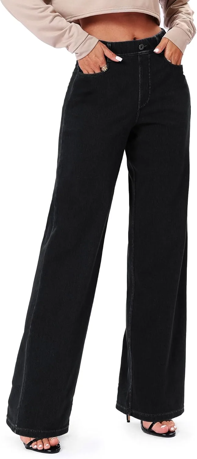 

Женские джинсы Pull On с высокой талией и широкими штанинами TONIRY