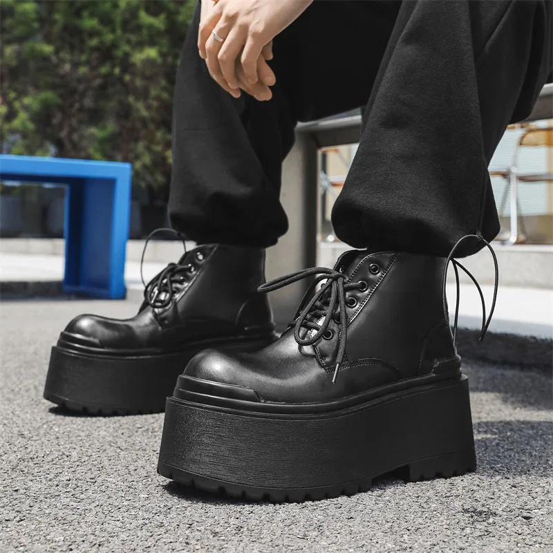 PAVEA Men's Casual Shoes Men's Mid Top Black — фото 4