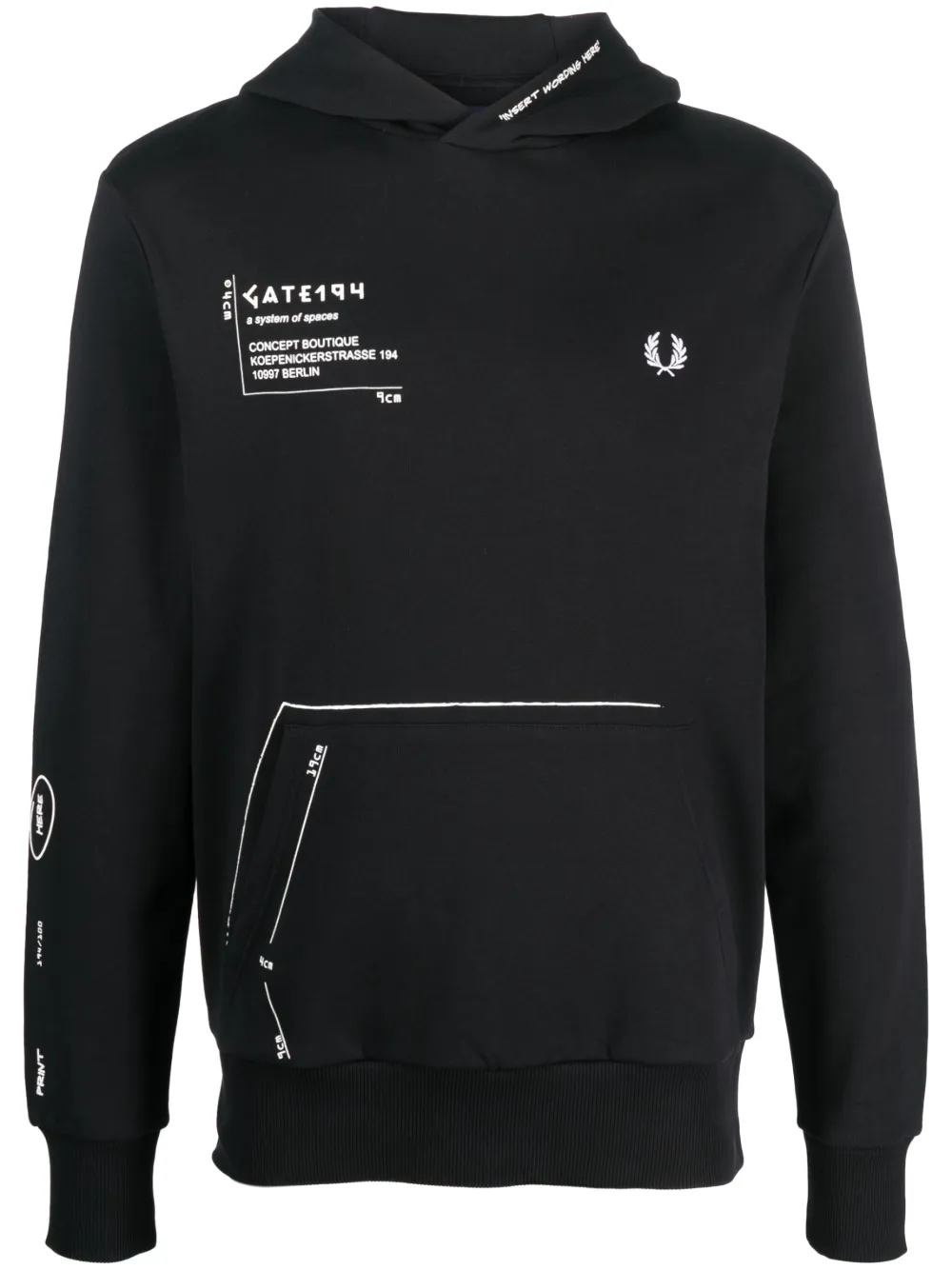

Худи с принтом из коллаборации с Gate194 Fred Perry, черный