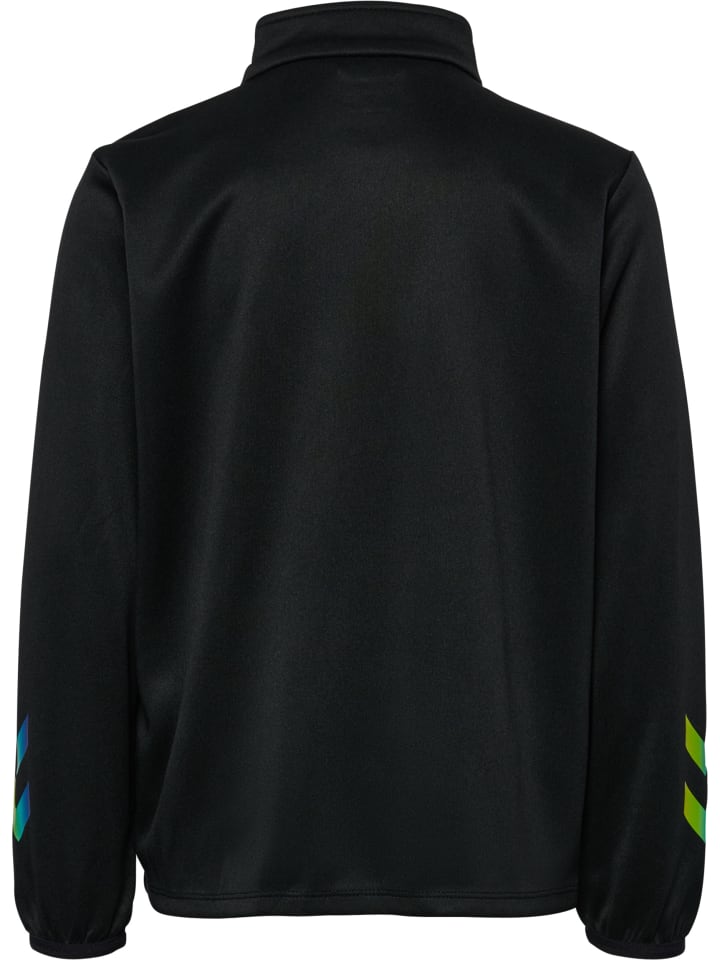 Hummel Куртка Hmlshimmer Multisport Kids с застежкой-молнией до середины груди, черно-салатовая — фото 2