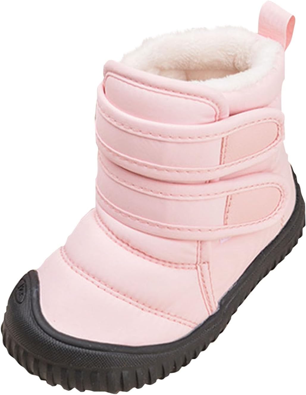 

Детские зимние сапоги с теплой меховой подкладкой для девочек и мальчиков, водонепроницаемые, уличные ботильоны, удобные ботинки для малышей, размер 4 для девочек Generic, Pink-A