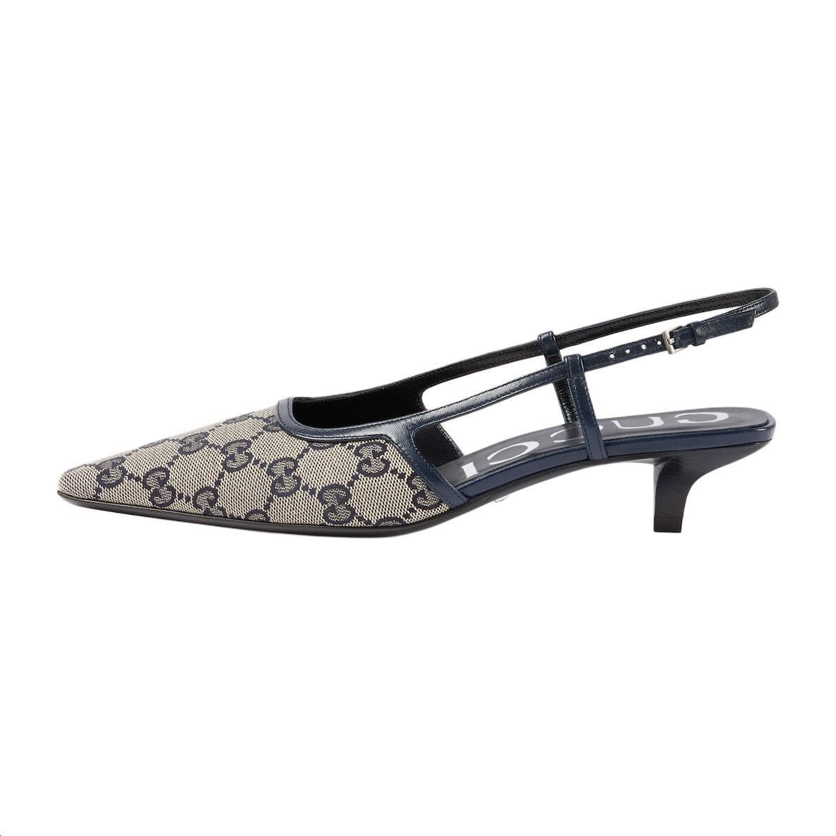 Туфли-лодочки Gucci Supreme Slingback, серый