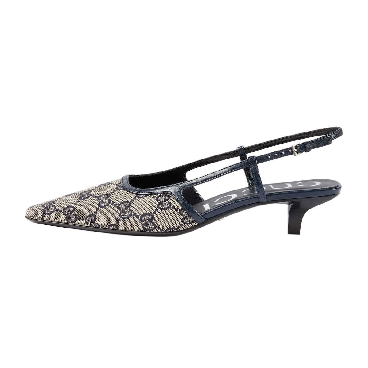 

Туфли-лодочки Gucci Supreme Slingback, серый