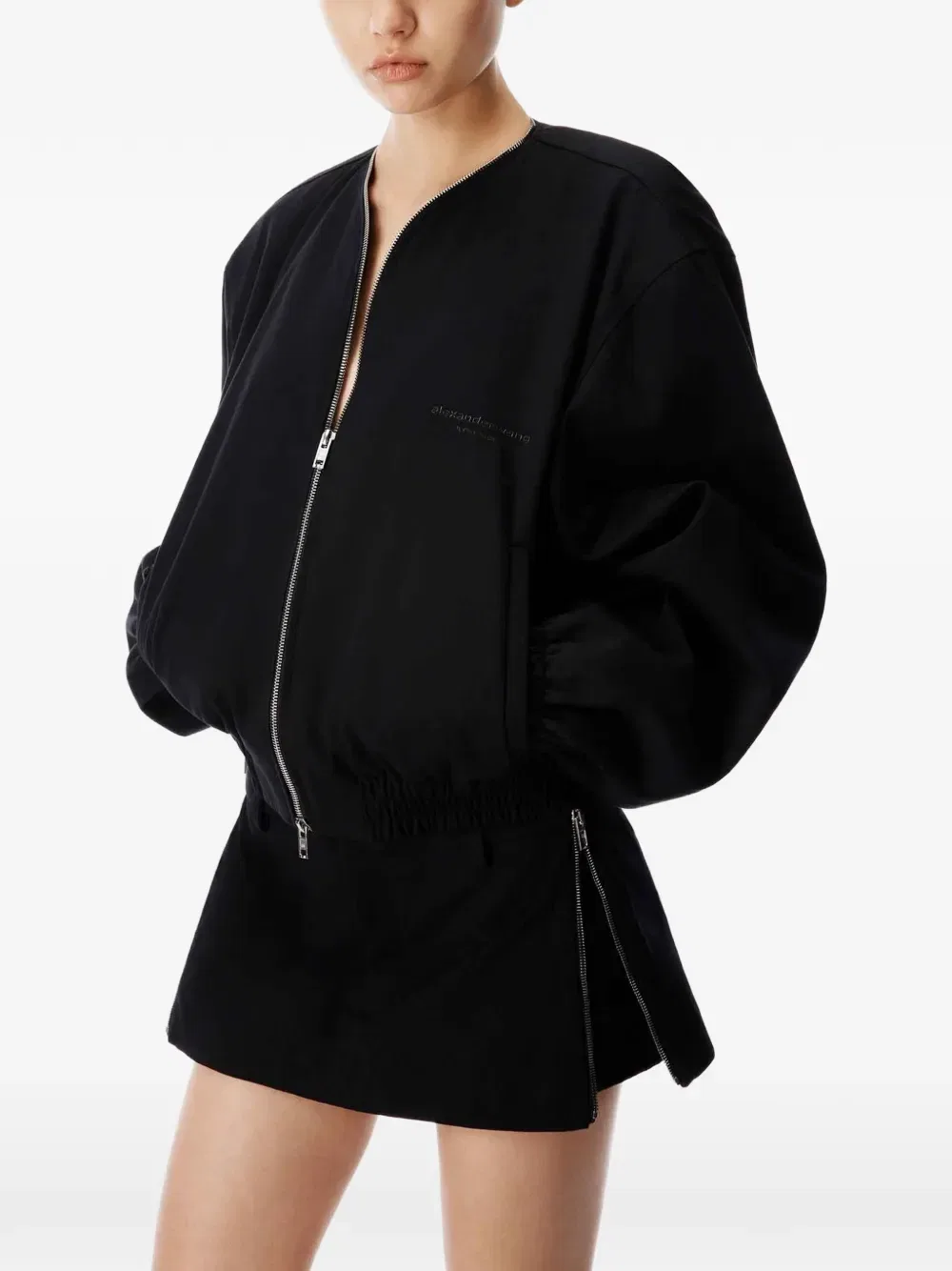 Мини-шорты из саржи Alexander Wang, черный — фото 4