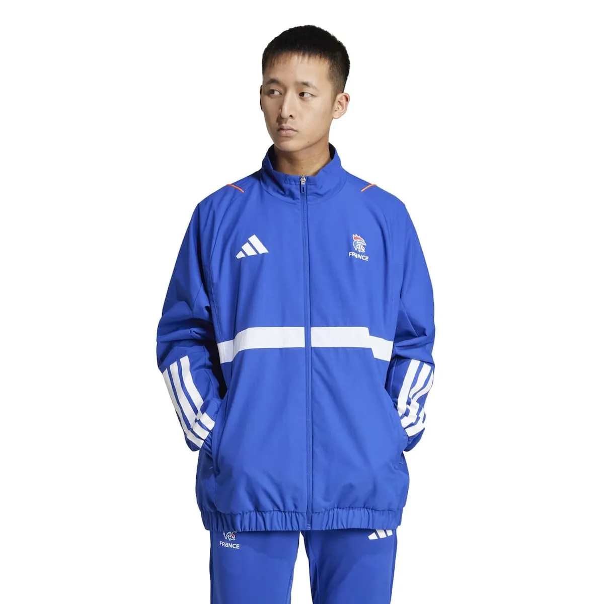 Мужская гандбольная куртка FFHB PR adidas, синий — фото 3
