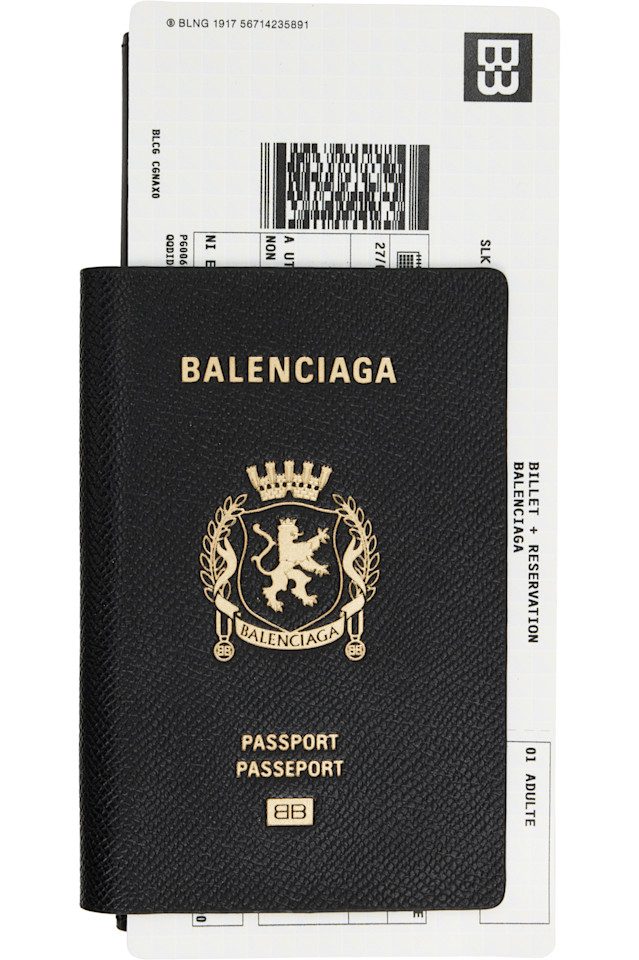 

Паспортный длинный кошелек на 1 билет Balenciaga, черный
