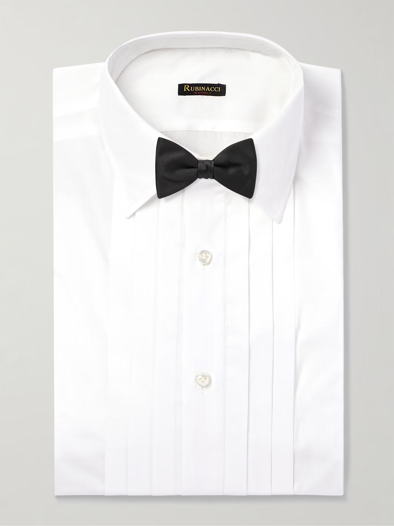 

Рубашка-смокинг из плиссированного хлопкового поплина RUBINACCI, белый