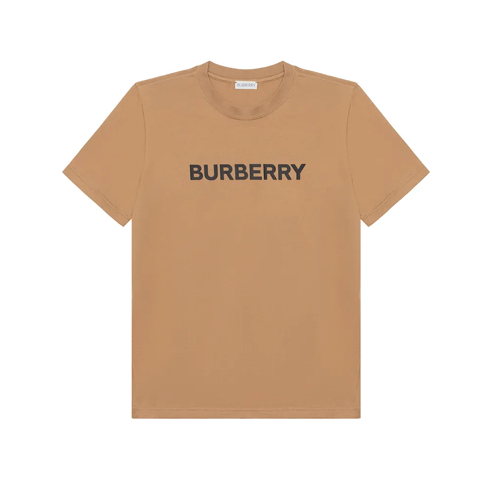 Футболка из хлопка Burberry, стиль главной улицы, умбер