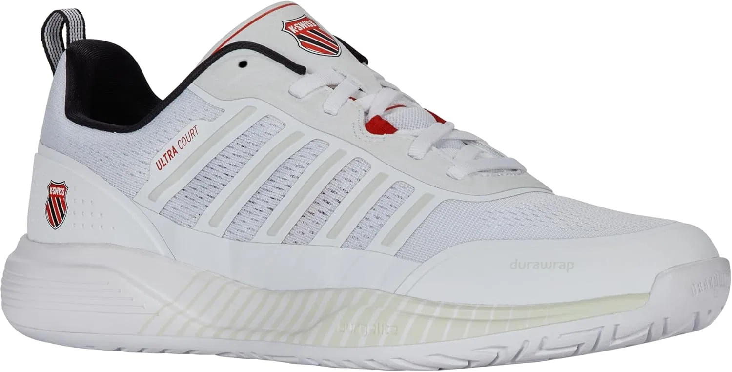 Мужские кроссовки для пиклбола K-Swiss, White/Black/Mars Red — фото 2