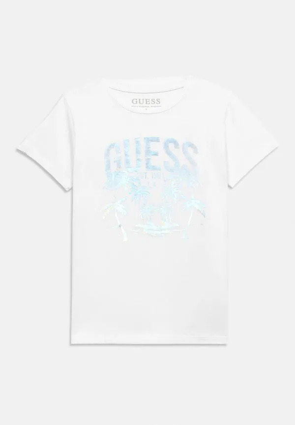 Детская футболка с принтом Guess, Pure White — фото 3