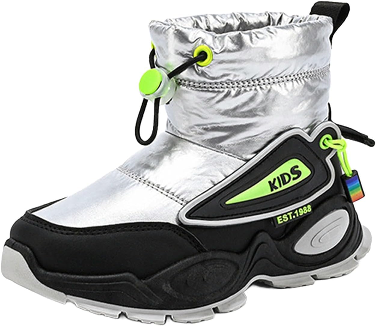 

Детские зимние ботинки для девочек и мальчиков, полусапожки с утеплителем, водонепроницаемые, с противоскользящей подошвой, теплые, на платформе, для прогулок и походов на открытом воздухе Generic, Silver