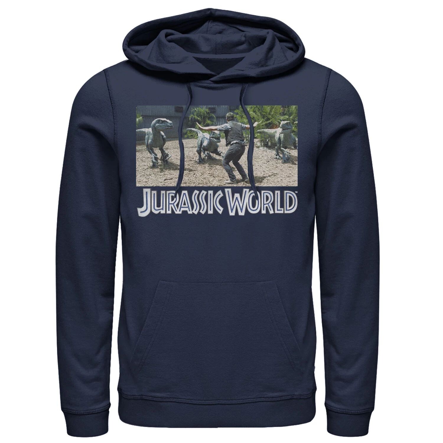 

Мужской пуловер с капюшоном и принтом Jurassic World Owen Raptor Pack Trainer Licensed Character, синий