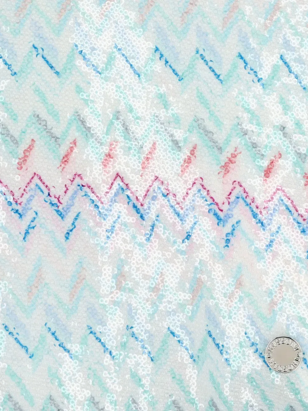 Платье с оборками и зигзагообразным узором Missoni Kids, синий — фото 3