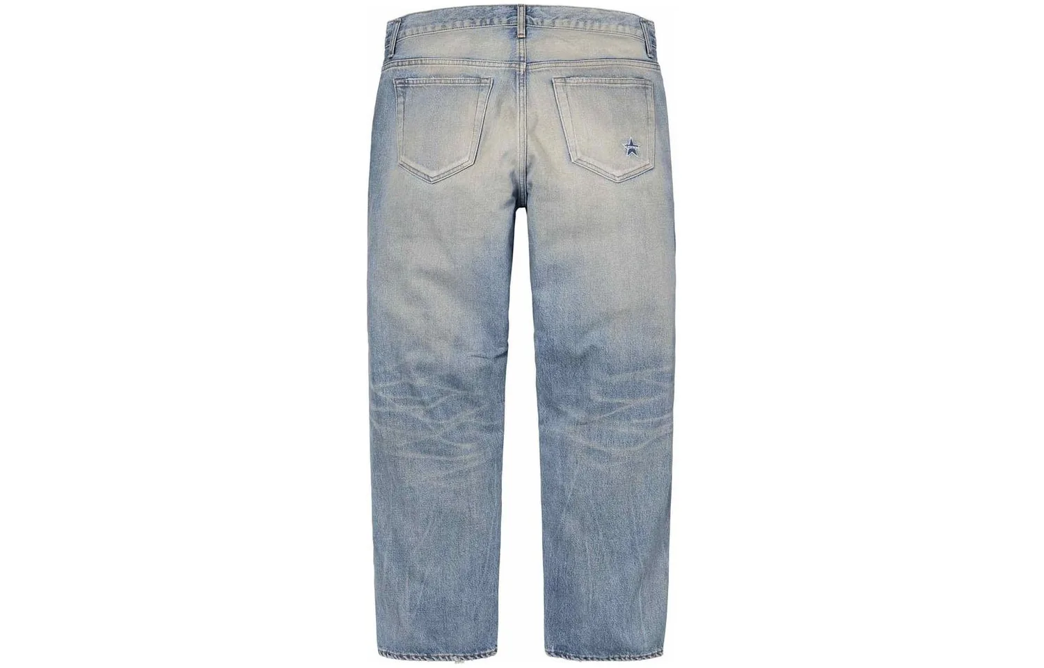 Джинсы свободного кроя с потертостями и кромкой selvedge Supreme, Washed Black/Washed Black — фото 4