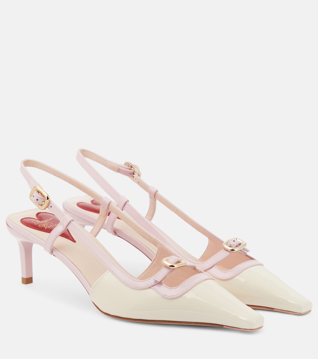 Туфли-лодочки Viv' Canard из кожи с открытой пяткой Roger Vivier, Cirè+Teen Pink