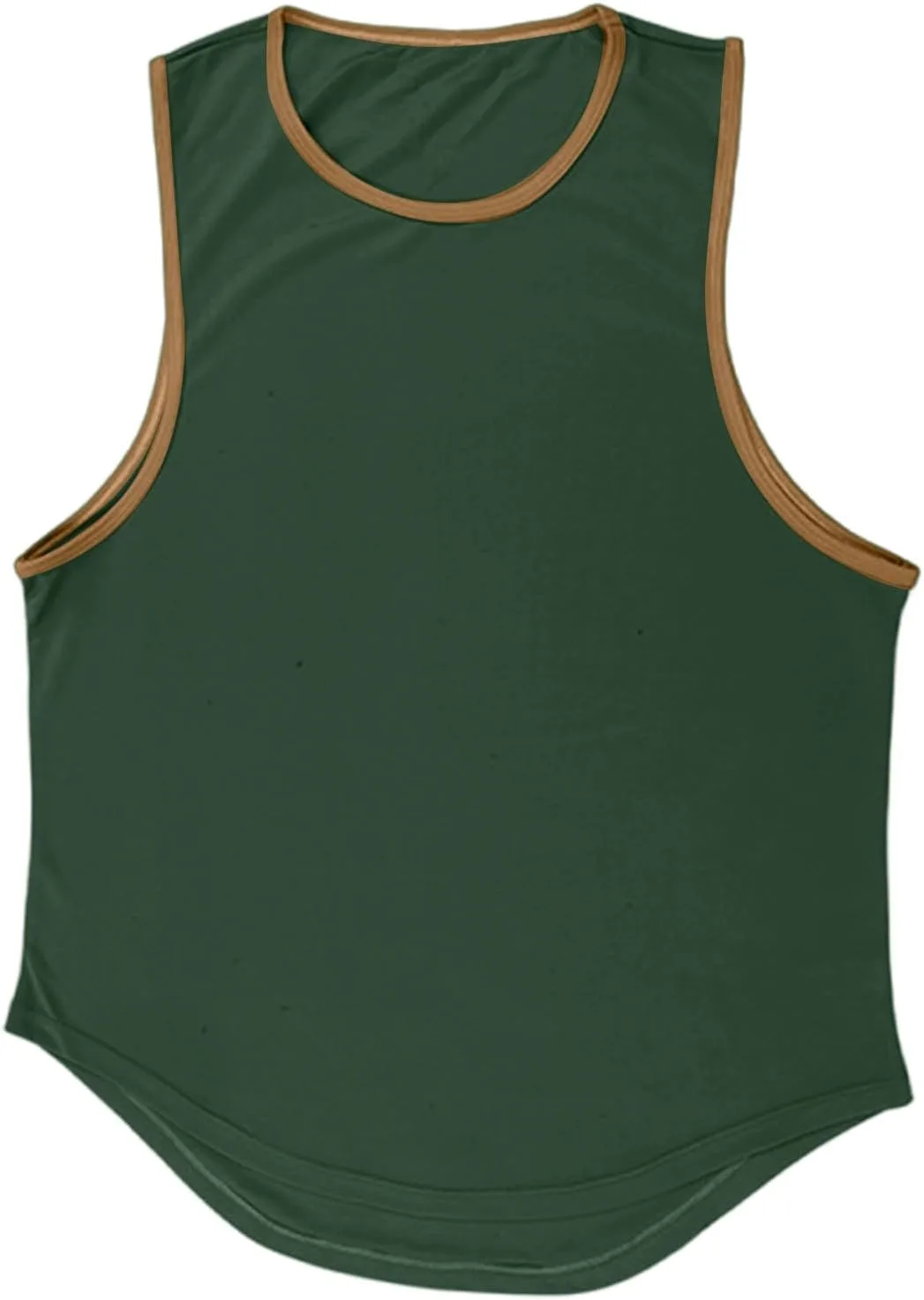 Мужская майка для тренировок без рукавов легкая спортивная футболка Muscle Fit для занятий в спортзале Generic, зеленый — фото 3
