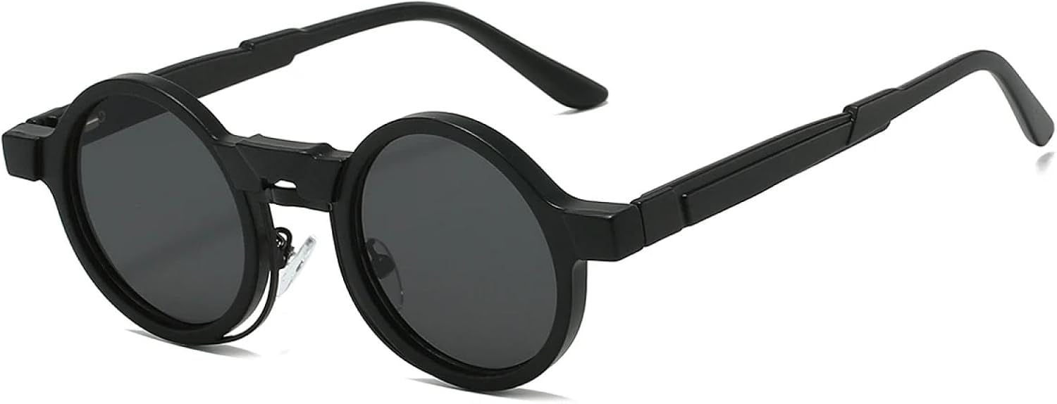 

Солнцезащитные очки с защитой от УФ-излучения UV400 | Круглые мужские очки в металлической оправе с градиентным покрытием | Линзы конфетных цветов для занятий спортом на открытом воздухе и вождения DSVIGF, Black-black