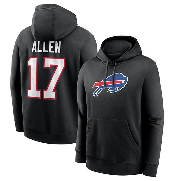 Толстовка fleece с именем и номером Josh Allen Buffalo Bills черная Nike