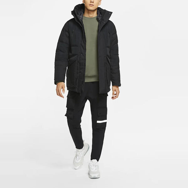 Пуховик Nike Sportswear Down-fill Sports Outdoor hooded Stay Warm Down Jacket Black, черный — фото 3