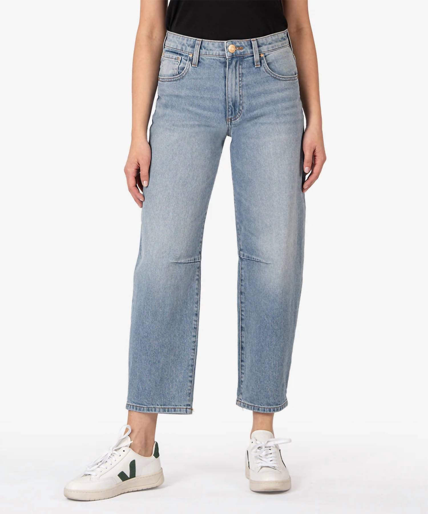 

Прямые джинсы Ashley High Rise Barrel в цвете Decency Wash KUT FROM THE KLOTH