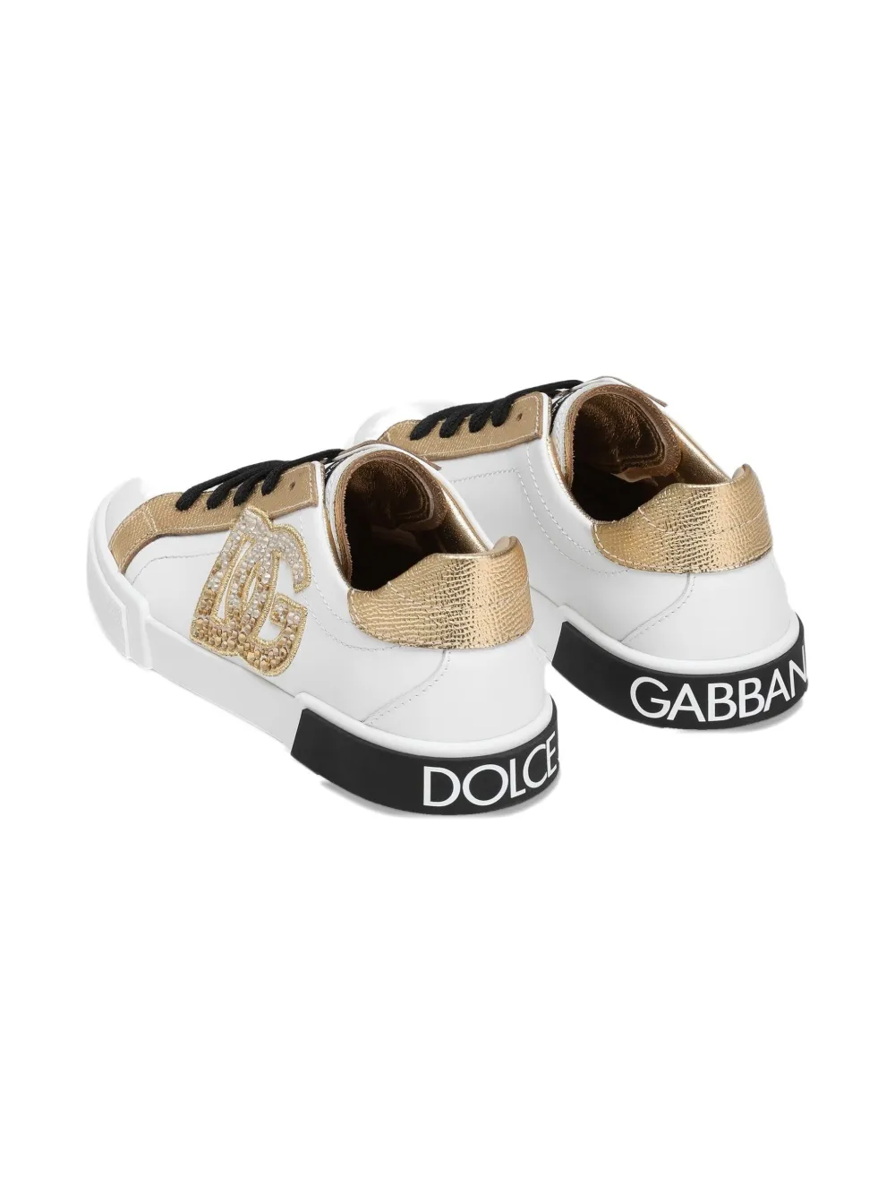 Кроссовки с логотипом, украшенные кристаллами Dolce & Gabbana Kids, белый — фото 3