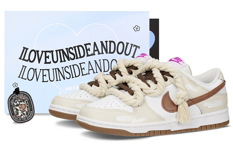 

Кроссовки Nike Dunk Skateboard Shoes Women's Low-Top White/Wheat