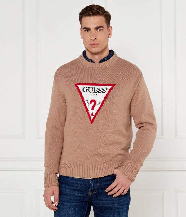 

Свитер Regular fit Guess Jeans, коричневый