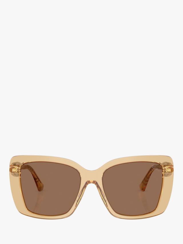 BE44564 женские квадратные солнцезащитные очки Burberry, Light Brown/Brown — фото 2