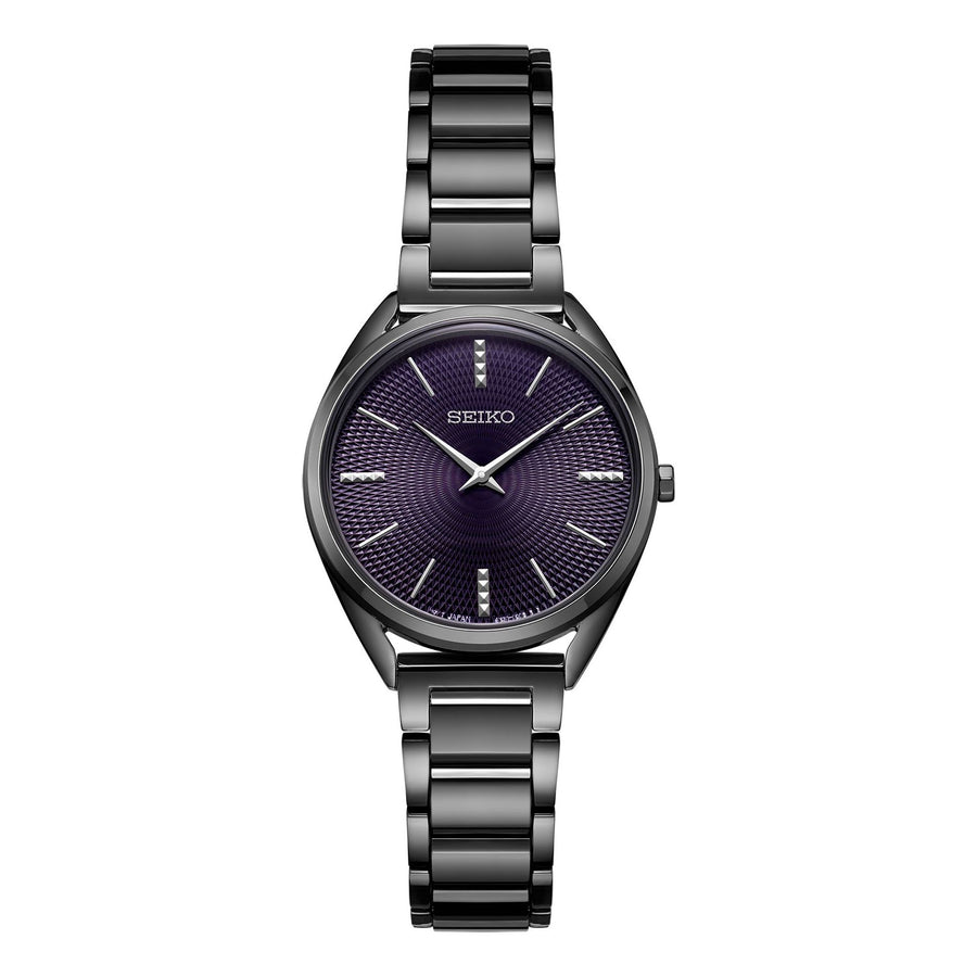 

Часы SEIKO Japan Small waterproof Minimalistic quartz Black, черный