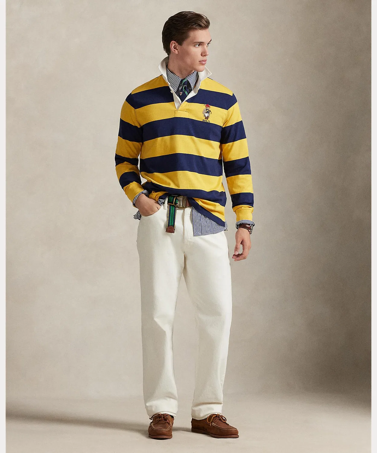 Рагби-рубашка Polo Bear Ralph Lauren классическая синяя — фото 3