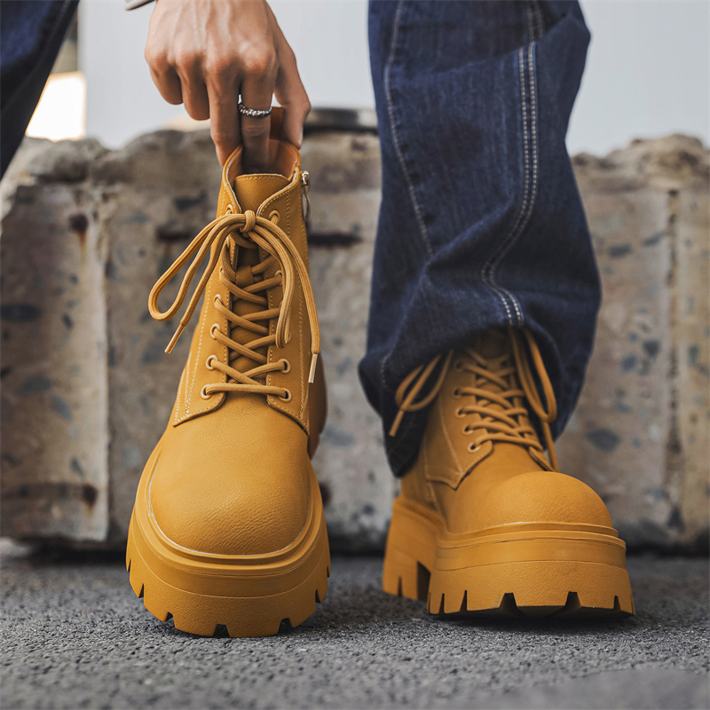 Dao Tu Sen Желтые короткие ботинки Мартин унисекс, цвет Yellow-(7531-1) Trend Era — фото 3
