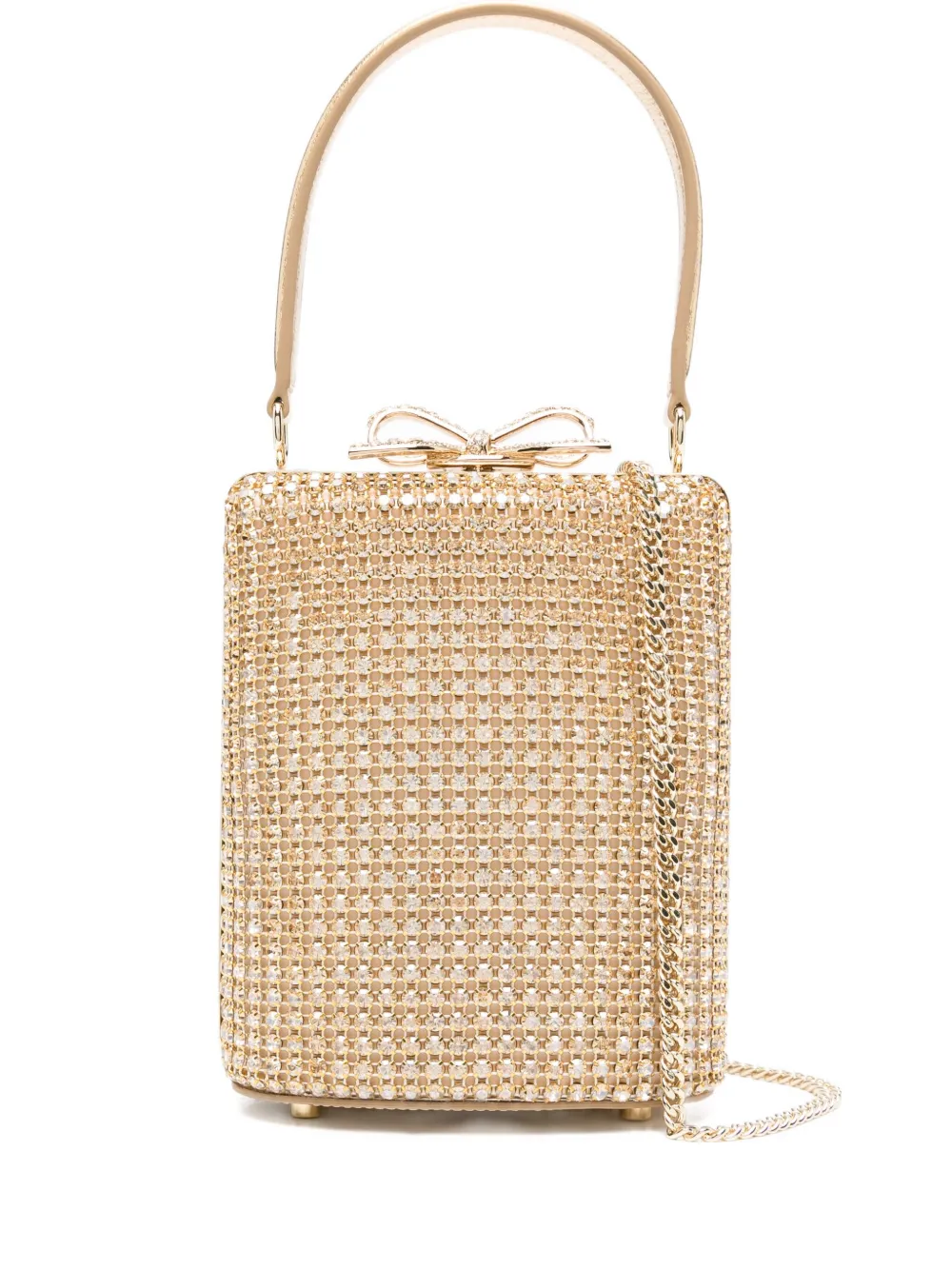 

Мини-сумка с бантом, украшенная кристаллами Self-Portrait, желтый