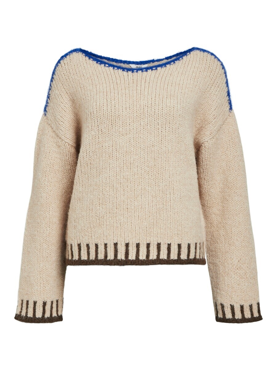 

Тонкий вязаный свитер OBJECT Sweater, белый