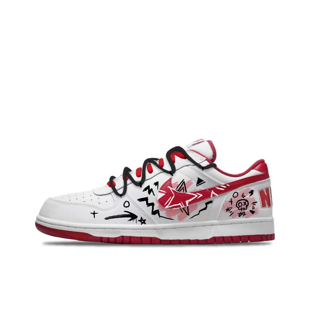 Кроссовки кеды скейтбордические Nike Big NIKE LOW красные