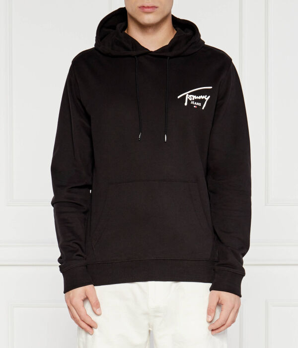 

Толстовка Tommy Jeans Regular Fit с белым логотипом, черный