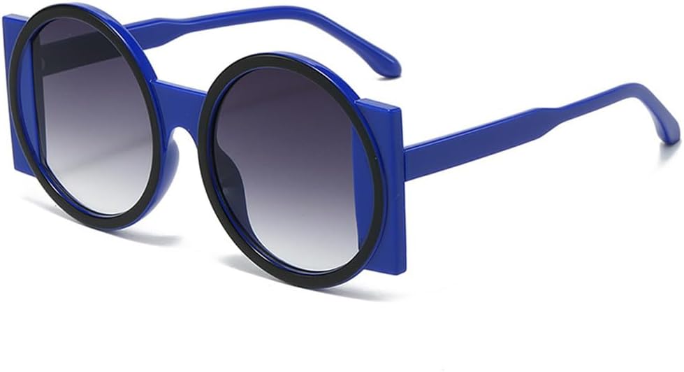 

Большие круглые солнцезащитные очки для женщин, контрастные цветовые оттенки, защита от УФ-излучения UV400, ретро-очки для мужчин с градиентным переходом цвета HDUBFY, 1