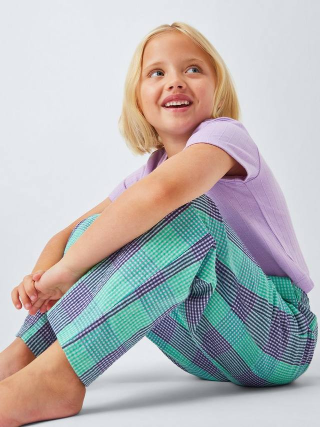 Детские пижамные штаны микс-энд-мэтч в клетку John Lewis, Purple — фото 4