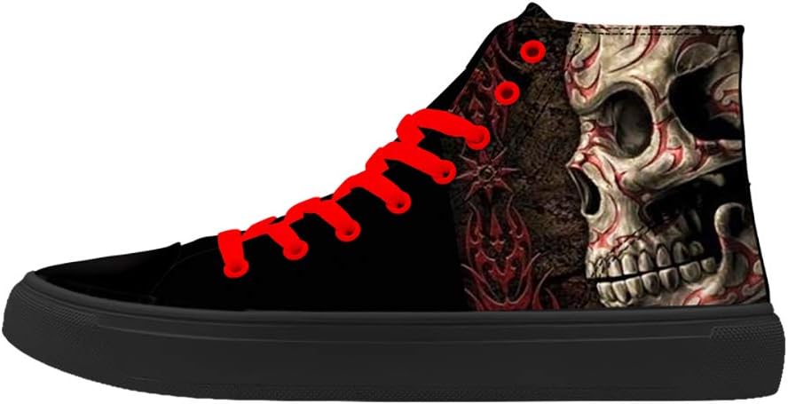 

Мужские кеды FIRST DANCE с черепами - высокие панк-рок кроссовки с принтом Джокера - черные стильные кроссовки