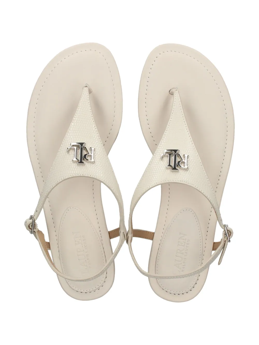 Сандалии Ellington с тиснением под кожу ящерицы Lauren Ralph Lauren, белый — фото 4