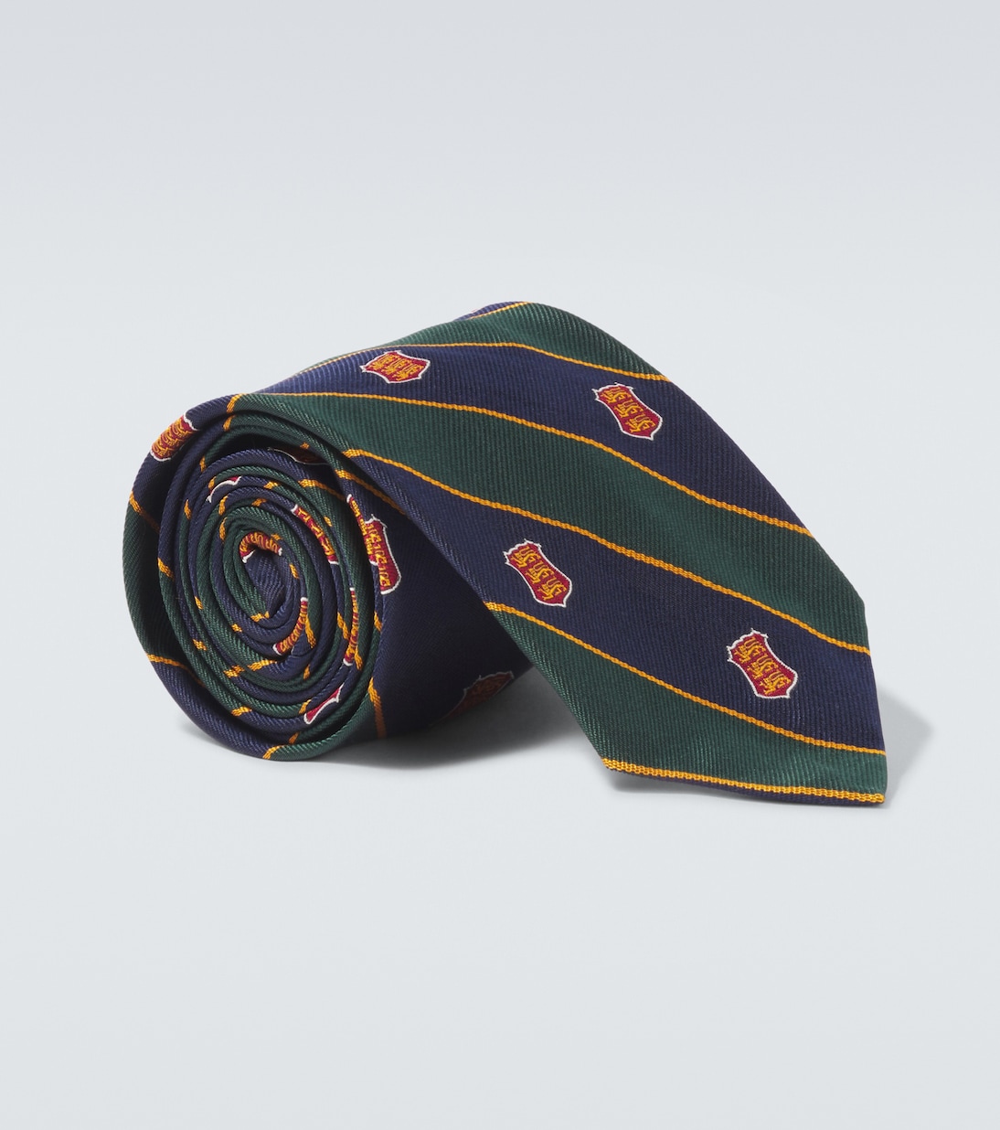 

Полосатый шелковый галстук Polo Ralph Lauren, Green/Navy