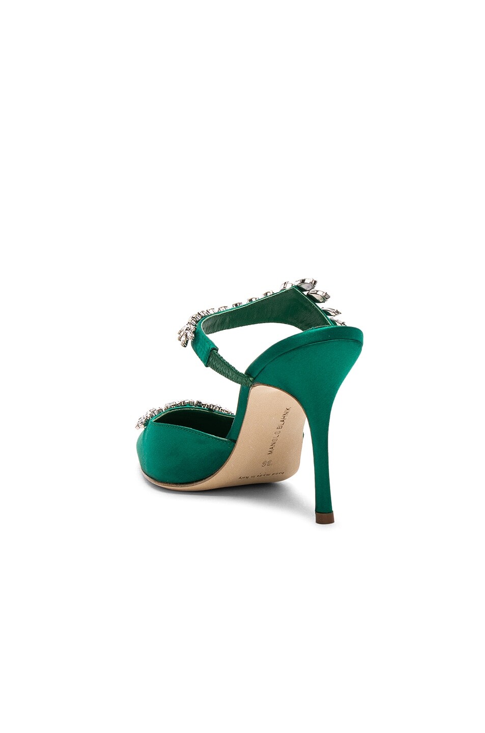 Туфли жеские Satin Lurum 90 Heels Manolo Blahnik, зеленый — фото 3