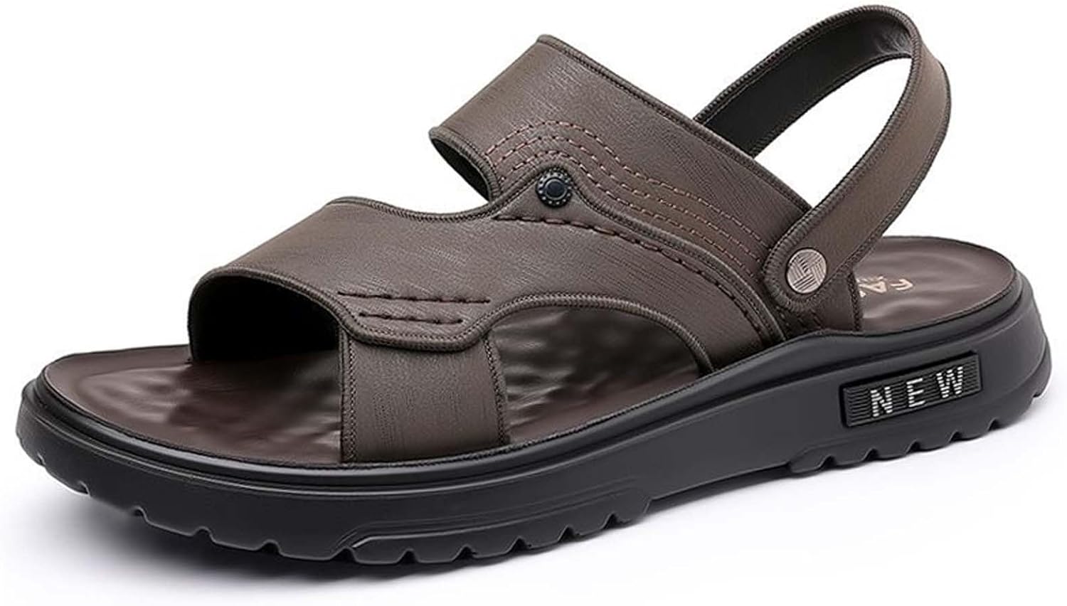 

Мужские летние повседневные сандалии с открытым носком на плоской подошве, дышащие, удобные, легкие, для прогулок, пляжа и вождения Generic, коричневый