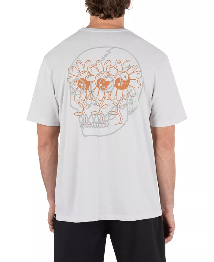 

Мужская футболка с коротким рукавом Skulls And Flowers Hurley, серебряный