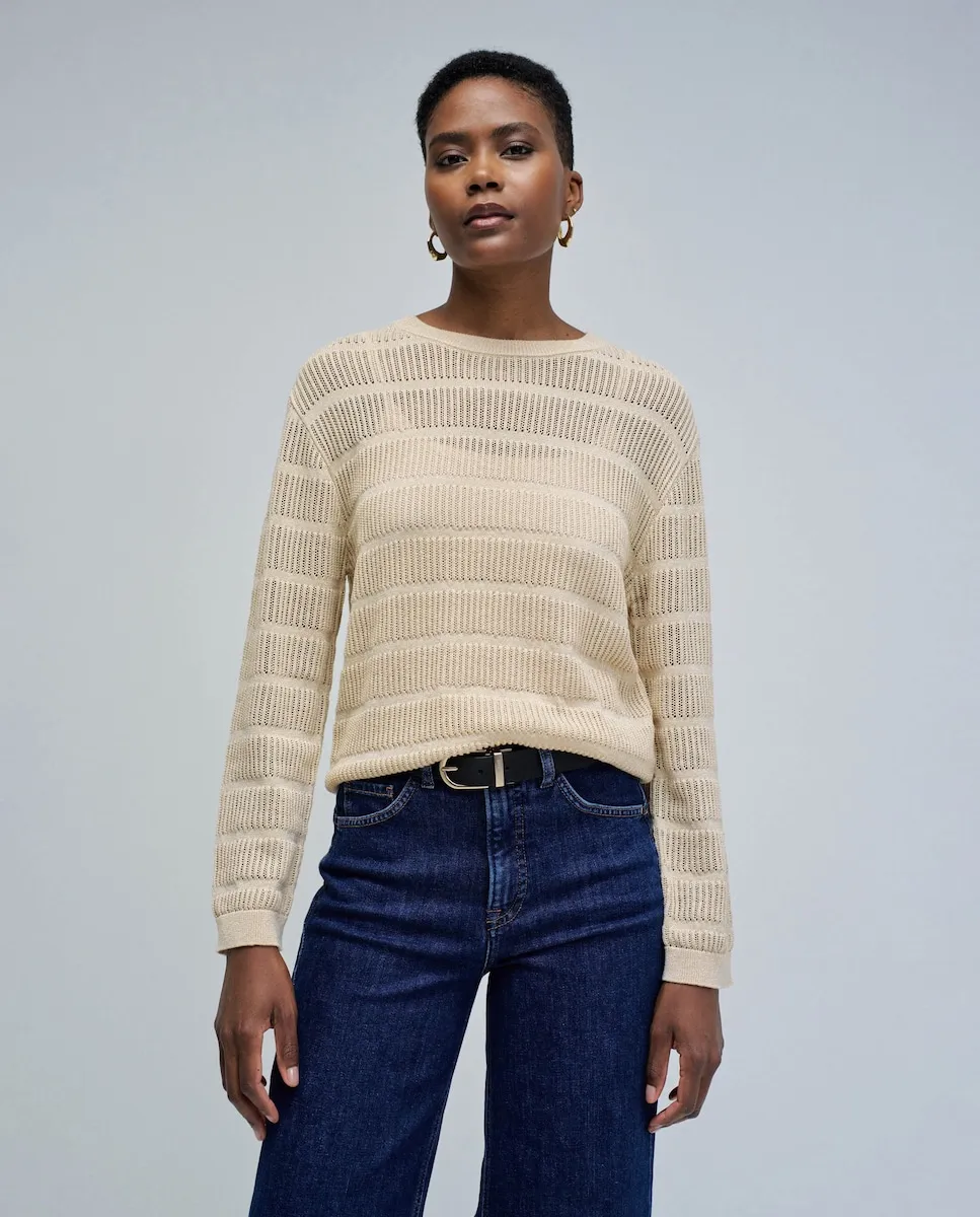 

Женский свитер с блестками из трикотажа Salsa Jeans, золотой