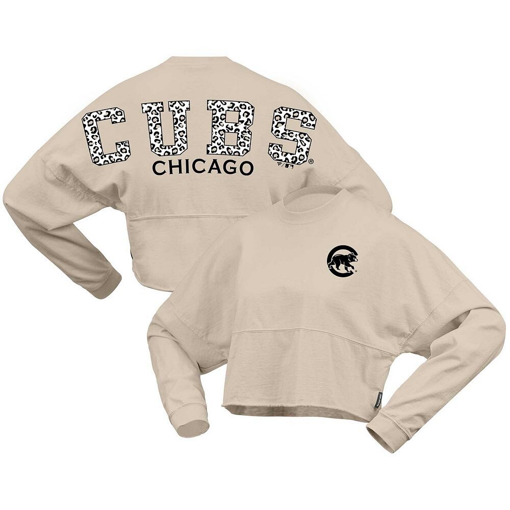 

Женская укороченная футболка из джерси с длинными рукавами и логотипом Fanatics Chicago Cubs, цвет Cub Beige