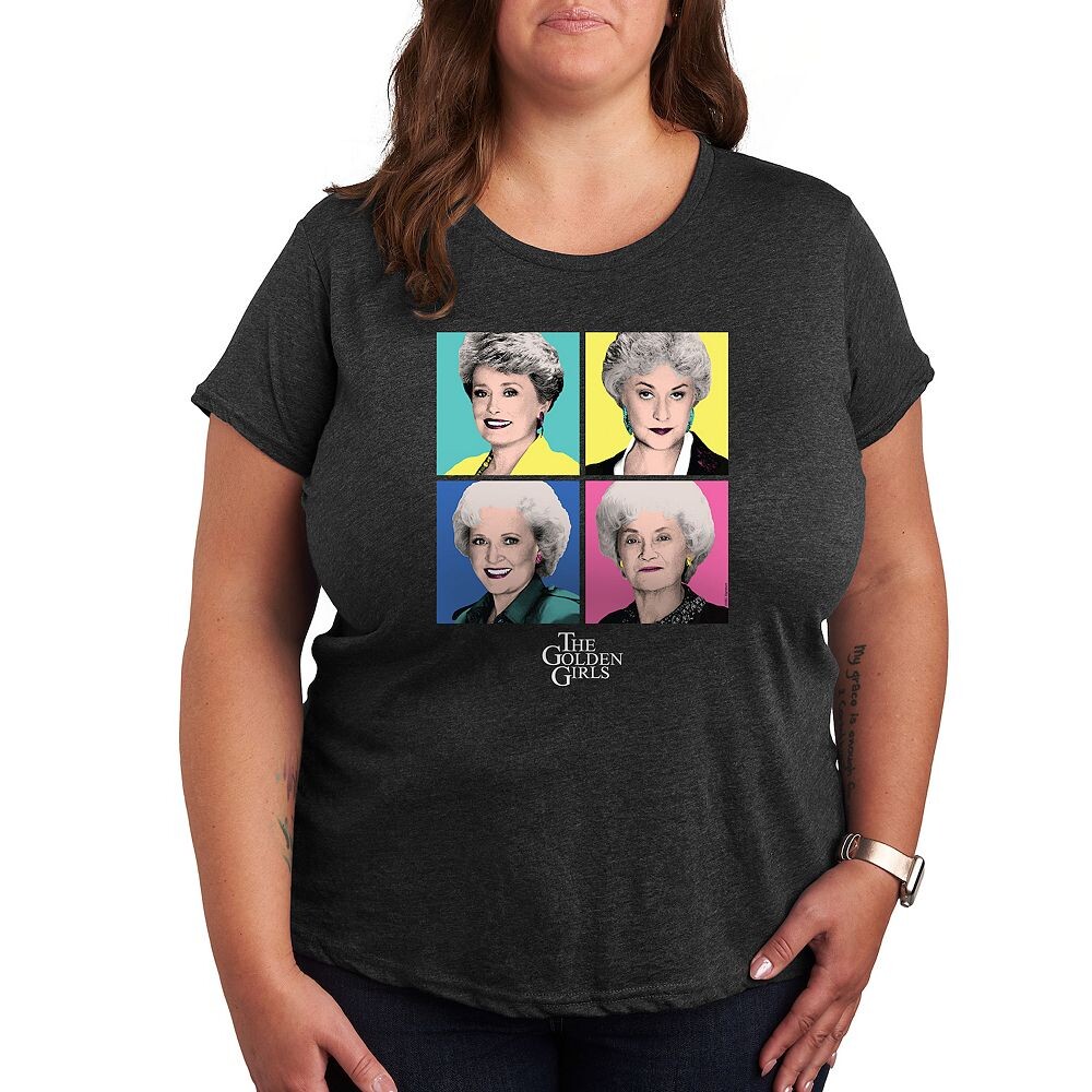 

Футболка Plus Golden Girls с рисунком в стиле поп-арт Licensed Character, цвет Heather Charcoal