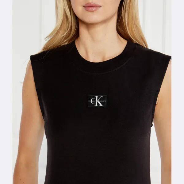 Блузка свободного кроя обычного кроя Calvin Klein, черный — фото 4