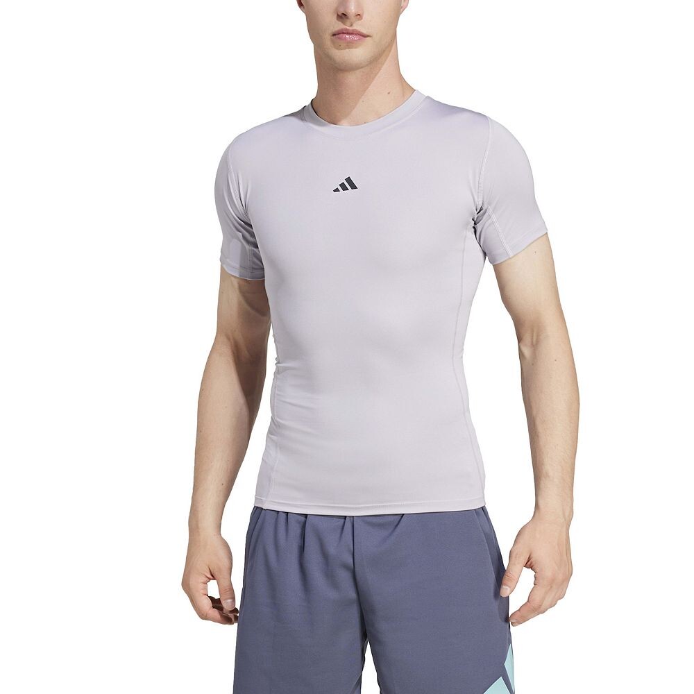 Футболка для тренинга Big & Tall adidas Techfit Slim Adidas, цвет Glory Gray — фото 3