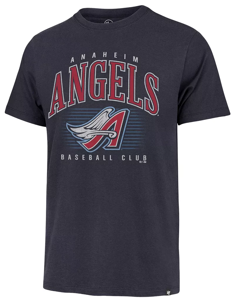 

Мужская синяя футболка с двойным заголовком Cooperstown Franklin Los Angeles Angels '47